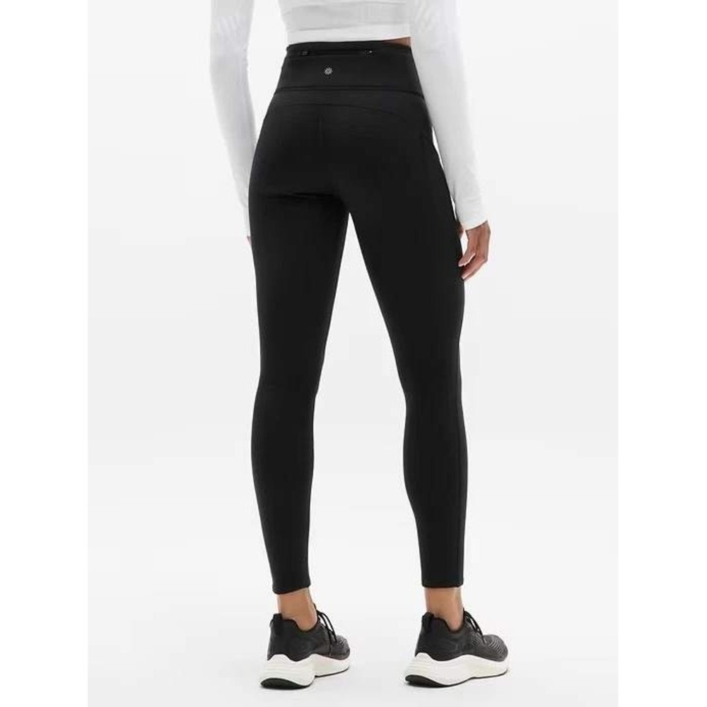 Athleta legging‎ altitude XSmall flattering compression fleece lined comfort euc